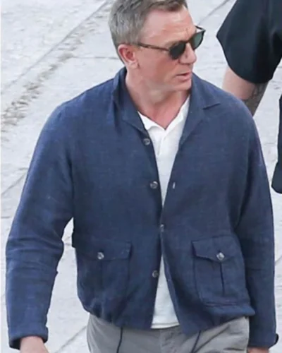 James Bond No Time To Die Blue Shirt Style Jacket