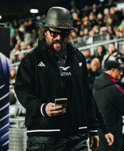 Jason Momoa Adidas All Blacks Bomber Jacket