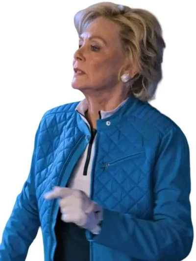 Jean Smart Hacks Season 4 Blue Quilted Jacket