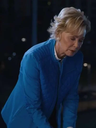 Jean Smart Hacks Season 4 Blue Quilted Jacket