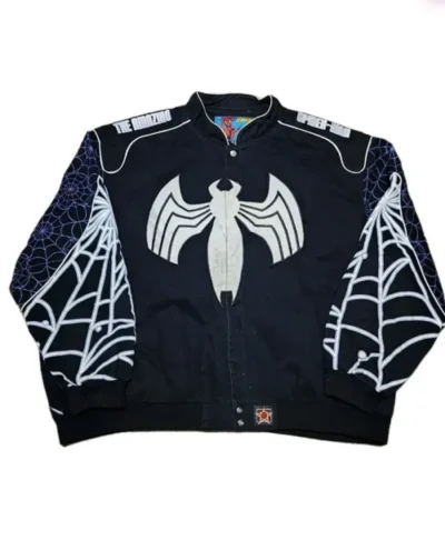 Jeff Hamilton Vintage Spider-Man Black Varsity Jacket