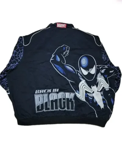 Jeff Hamilton Vintage Spider-Man Black Varsity Jacket