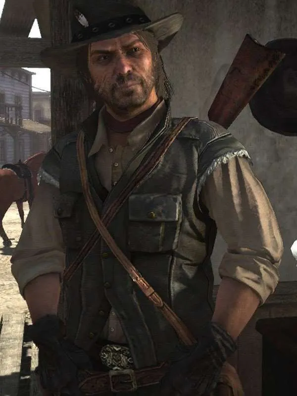 John Marston Red Dead Redemption 2 Black Leather Vest