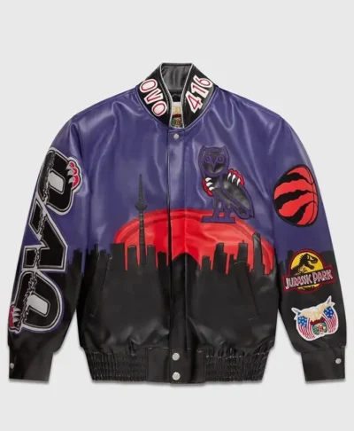 Jurassic Park Leather Varsity Jacket