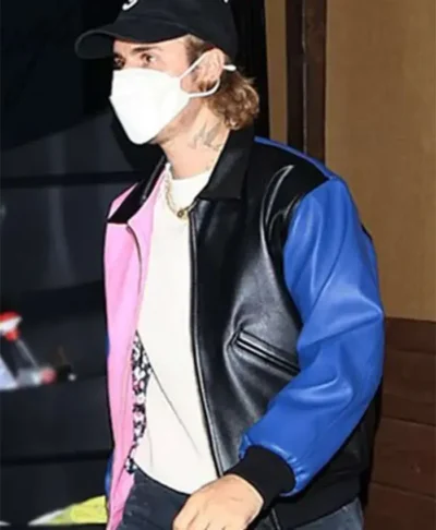Justin Bieber Leather Bomber Jacket