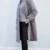 Kaley Cuoco The Flight Attendant Gray Coat