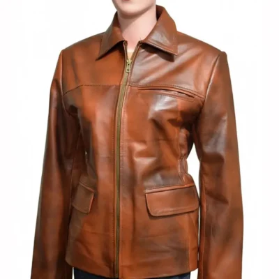 Katniss Everdeen The Hunger Games Brown Leather Jacket