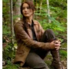 Katniss Everdeen The Hunger Games Brown Leather Jacket