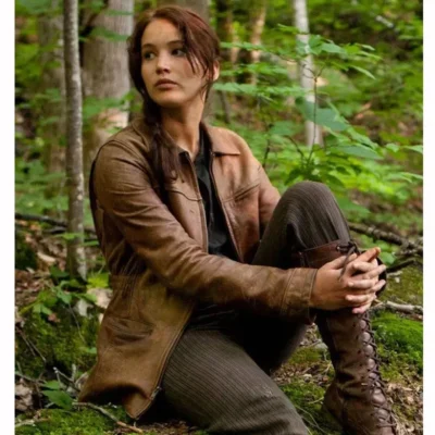Katniss Everdeen The Hunger Games Brown Leather Jacket