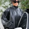 Kim Kardashian Balenciaga Black Bomber Leather Jacket