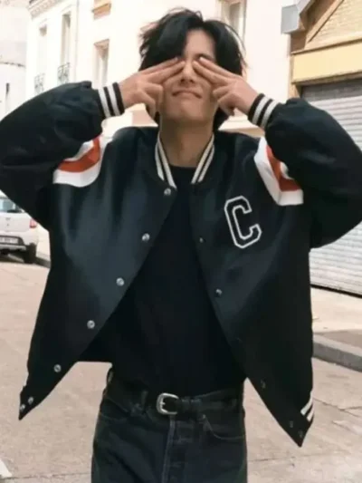 Kim Taehyung Black Varsity Jacket
