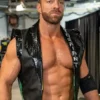 LA Knight WrestleMania 42 Black Leather Vest
