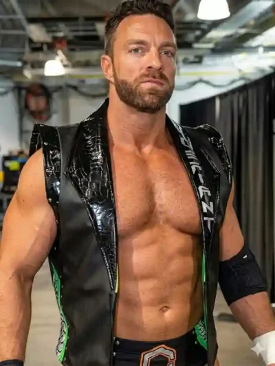 LA Knight WrestleMania 42 Black Leather Vest