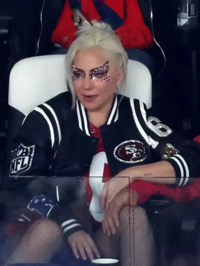 Lady Gaga Super Bowl Black Varsity Jacket