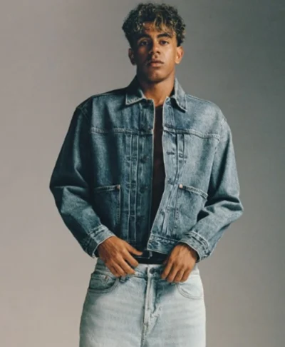 Lamine Yamal American Eagle Blue Denim Jacket