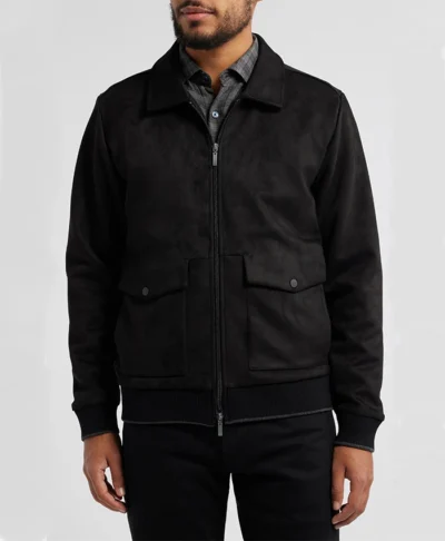 Lawrence Black Suede Bomber Jacket