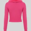 Lexi Minetree Pink Fur Collar Cardigan
