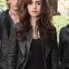 Lily Collins Mortal Instruments City of Bones Leather Jacket