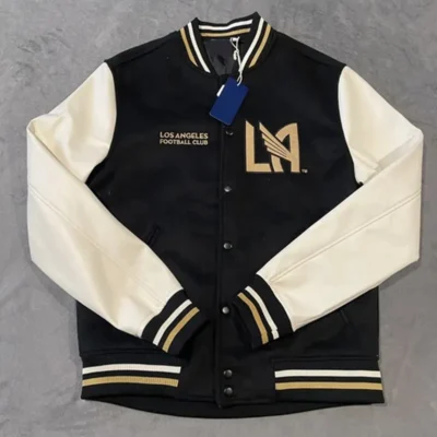 Los Angeles FC Black and White Letterman Jacket