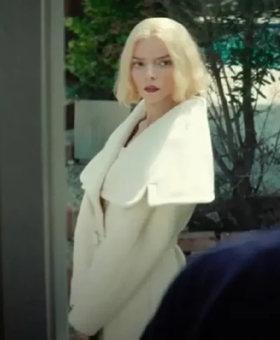 Lucky S01 Anya Taylor-Joy White Belted Coat