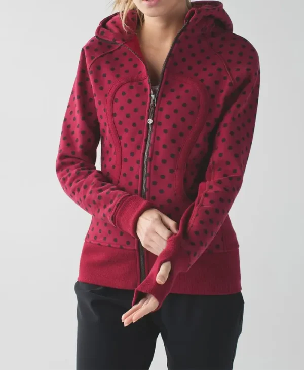 Lululemon Red And Black Polka Dot Scuba Jacket