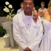 Michael Rubin White Party Lil Baby White Denim Jacket