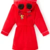 Mickey Pluto Red Hooded Bathrobe