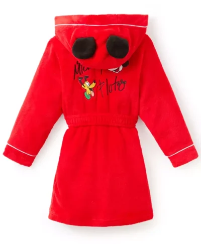 Mickey Pluto Red Hooded Bathrobe