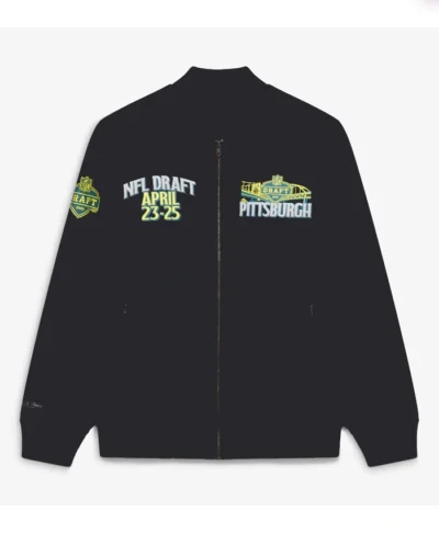 NFL Draft 2026 Black Satin Bomber Jacket