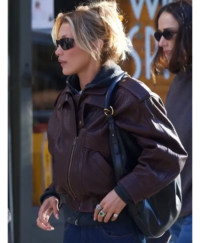 NYC Bella Hadid Brown Leather Jacket