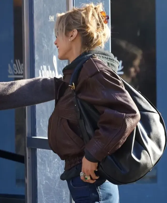 NYC Bella Hadid Brown Leather Jacket