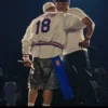 Nas x Jay Z Yankee Stadium White Varsity Jacket