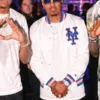 Nas x Jay Z Yankee Stadium White Varsity Jacket