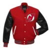 New Jersey Devils Red and Black Varsity Jacket
