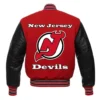 New Jersey Devils Red and Black Varsity Jacket