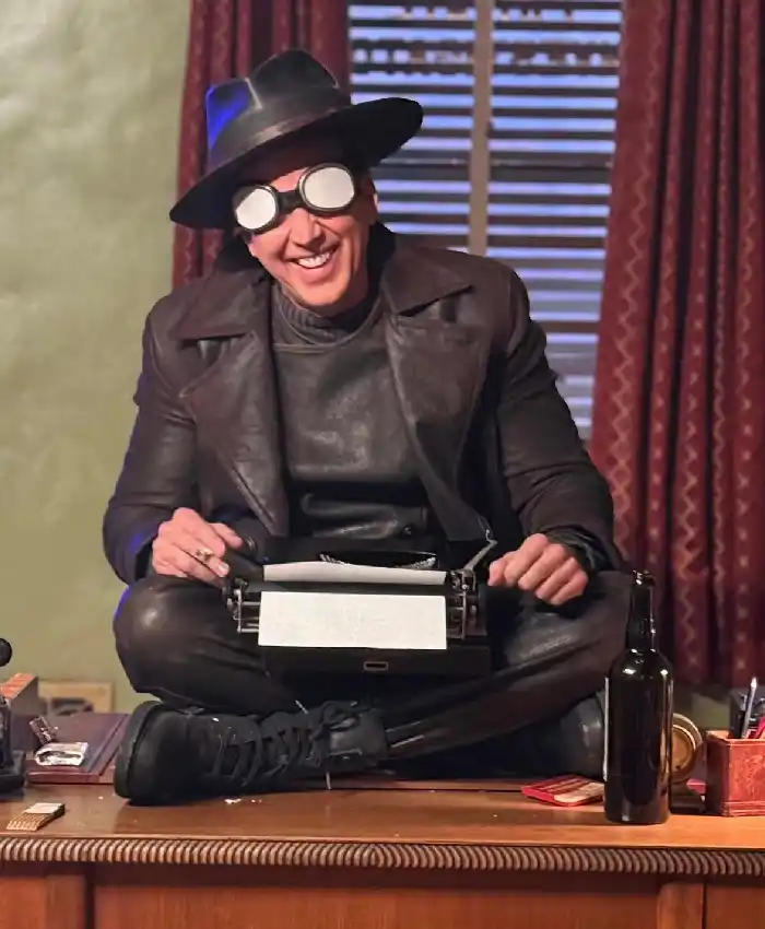 Nicolas Cage New look Spider Noir Leather Coat for sale