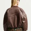 Nike Classic Brown Leather Bomber Jacket