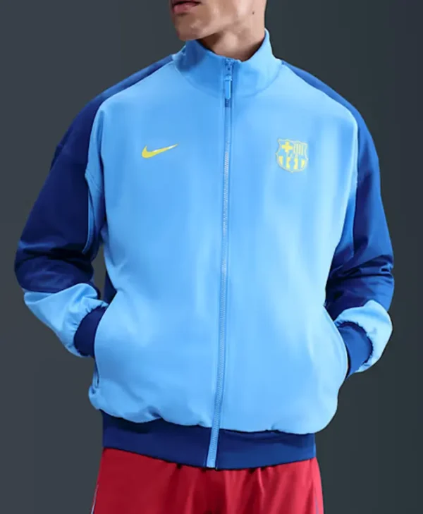 Nike FC Barcelona Strike Fourth Anthem Blue Polyester Jacket