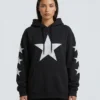 North 12 Black Graphic Hoodie Sweatshirt