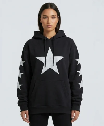 North 12 Black Graphic Hoodie Sweatshirt