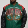 Oversized Fit Homme Applique PU Collared Bomber Jacket