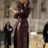 PFW 2026 Pom Klementieff Leather Trench Coat
