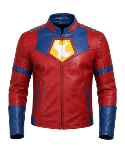 Peacemaker Red & Blue Cosplay Leather Jacket
