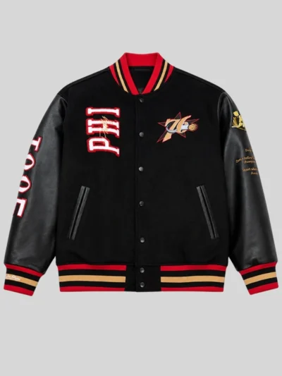 Philadelphia 76ers Black Hardwood Classics 76 Jacket