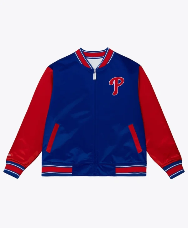 Philadelphia Phillies Red And Blue Satin Full-Zip Jacket