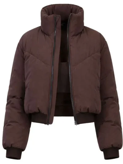 Porsha Williams The Traitors Brown Puffer Jacket