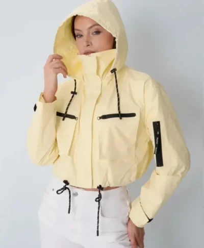 Puffit Women’s Hooded Cropped Rain Jacket