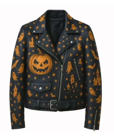 Pumpkin Ghost Biker Jacket