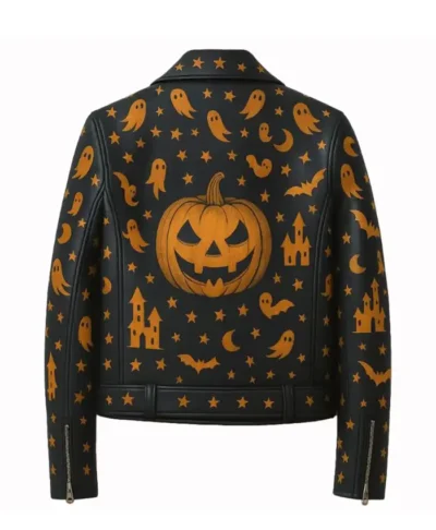 Pumpkin Ghost Biker Jacket