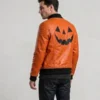 Pumpkin Orange Leather Jacket